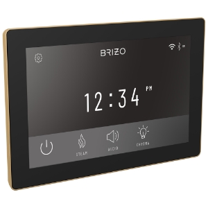 Brizo® 8CN-600S-GL-L Digital Interface Steam Shower Control, Digital Display, Lumicoat® Luxe Gold