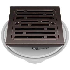 Brizo® BT062415-RB Square Shower Drain, 4 in Nominal, Venetian Bronze