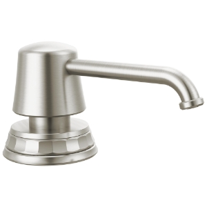 Brizo® RP101658SS Soap Dispenser, 15 oz Capacity, 5 in OAL, Deck Mounting, Brass, Stainless