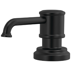 Brizo® RP75675BL Soap Dispenser, 13 oz Capacity, 4.31 in OAL, Deck Mounting, Metal, Matte Black