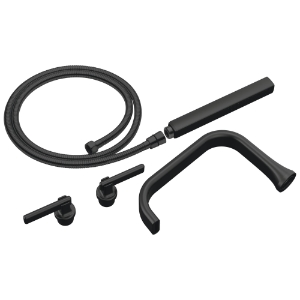 Brizo® T70368-BL Tub Filler Trim, 1.75 gpm Flow Rate, 8 in Center, Matte Black, 3 Handles