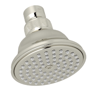 Rohl® C5056.1EPN 3-1/16" Diameter Single Function Perletto Italian Bath Style Showerhead Only In Polished Nickel with Easy Clean Anti-Cal Spray Pattern Swivel And Flow Restrictor For The C5504E Single Function Showerhead Set