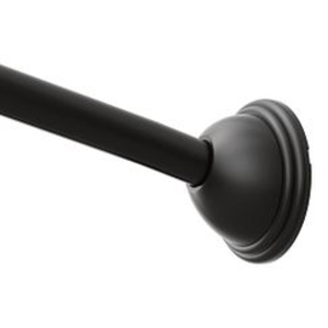 Moen® CSR2160BL Adjustable Curved Shower Rod, 1 in Dia x 5 to 6 ft L Rod/Track, 304 Stainless Steel, Matte Black