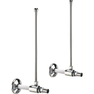 DELTA® Commercial 47P2312SD 47T Heavy Pattern Angle Lavatory Supplies With Flex Riser, 3/8 in OD Nominal, Stainless Steel Body, Chrome Plated