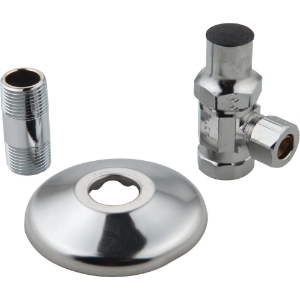 DELTA® Commercial 47P2512SD-LR 47T Heavy Pattern Angle Lavatory Supplies With Less Riser, Stainless Steel Body, Chrome Plated