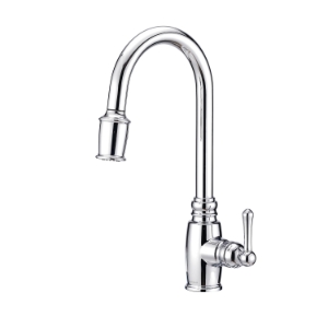 Gerber® D454057 Opulence® Pull-Down Kitchen Faucet, 1.75 gpm Flow Rate, Polished Chrome, 1 Handle, 1 Faucet Hole