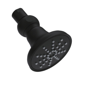 Gerber® D460052BS Mono Round Single Function ShowerHead, 1.75 gpm Max Flow, 1 Spray, 3-1/2 in Head, Satin Black