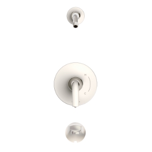 Gerber® D500034LSBNTC Lemora 1-Handle Tub & Shower Trim Kit & Treysta™ Cartridge with Diverter on Valve Less Showerhead Brushed Nickel