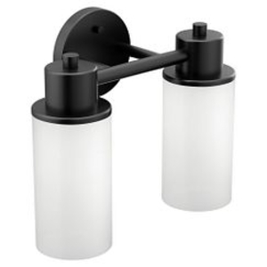 Creative Specialties® DN0762BL Iso™ 2-Globe Bath Light, (2) Incandescent Lamp, 120 V, Matte Black Housing