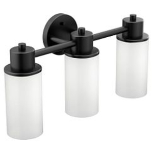 Creative Specialties® DN0763BL Iso™ 3-Globe Bath Light, (3) Incandescent Lamp, 120 V, Matte Black Housing