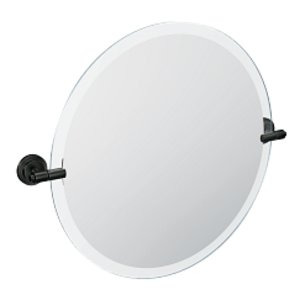 Moen® DN0792BL Iso™ Mirror, Round Shape, 24 in Dia x 26 in L x 2 in W, Matte Black
