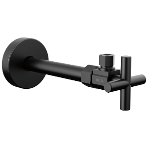 DELTA® DT022201-BL Angled Supply Stop Valve, 1/2 in Nominal, Brass Body, Matte Black
