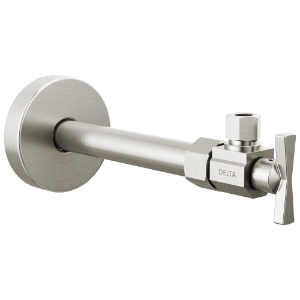 DELTA® DT022203-SS Angled Supply Stop Valve, 1/2 in Nominal, Brass Body, Stainless