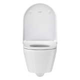 DURAVIT 0021690000 002169 Removable Toilet Seat, D-Neo, Round Bowl, Close Front, Plastic, White, Slow Close Hinge