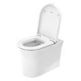 DURAVIT 0027090000 002709 Removable Toilet Seat, White Tulip, Plastic, Slow Close Hinge
