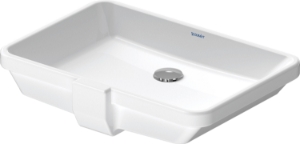 DURAVIT 03165300171 031653 2nd Floor Vanity Basin, Rectangle Shape, 4.5 in H x 15 in W x 20.625 in L, Undermount Mounting, Ceramic, White with WonderGliss