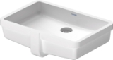 DURAVIT 0330480017 033048 Vero® Vanity Basin, Rectangle Shape, 6-1/4 in H x 12.375 in W x 19.125 L, Undermount Mounting, Ceramic, White