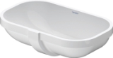 DURAVIT 0338490017 033849 D-Code Vanity Basin, Oval Shape, 8.25 in H x 12-5/8 in W x 19.5 L, Undermount Mounting, Ceramic, White