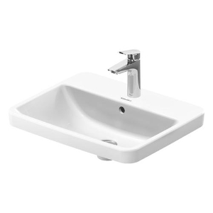 DURAVIT 03555500272 035555 Duravit No.1 Vanity Basin, Rectangle Shape, 6.89 in H x 21.45 in W x 17.13 in D, Undermount Mounting, Ceramic, White