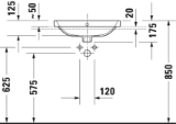 DURAVIT 03555500272 035555 Duravit No.1 Vanity Basin, Rectangle Shape, 6.89 in H x 21.45 in W x 17.13 in D, Undermount Mounting, Ceramic, White