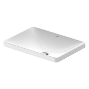 DURAVIT 0358600079 035860 D-Neo Vanity Basin, Rectangle Shape, 5.75 in H x 17.38 in W x 23.62 in L, Undermount Mounting, Ceramic, White