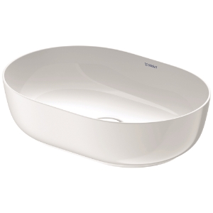 DURAVIT 0379500000 Luv Washbowl, Oval Shape, 19-3/8 in L x 13-7/8 in W x 5-5/8 in H, Above Counter/Ground Mount, DuraCeram®, White