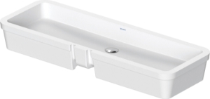 DURAVIT 0384100017 038410 Vero® Air Vanity Basin, Rectangle Shape, 6.5 in H x 12.25 in W x 39.375 in x L, Undermounting, Ceramic, White
