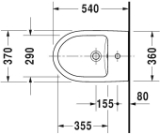 DURAVIT 22791500002 227915 Bidet, Duravit No.1, 15-3/4 in H Rim, White