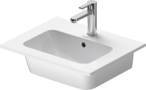 DURAVIT 23365300001 233653 ME by Starck Washbasin for Furniture, Rectangular Shape, 180 mm H x 530 mm W x 430 mm D, Wall Mounting, Ceramic, White with WonderGliss