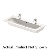 DURAVIT 2361120024 ME by Starck Furniture Washbasin With Overflow, 3-7/8 in Faucet Hole Spacing, 48-1/2 in L x 19-3/8 in W x 7-1/8 in H, Wall Mount, Ceramic, White