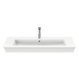 DURAVIT 2363100060 236310 White Tulip Vanity Sink, Rectangle Shape, 6.125 in H x 19.25 in W x 41.5 in x L, Countertop Mounting, Ceramic, White