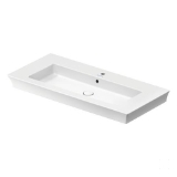 DURAVIT 2363100060 236310 White Tulip Vanity Sink, Rectangle Shape, 6.125 in H x 19.25 in W x 41.5 in x L, Countertop Mounting, Ceramic, White