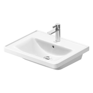 DURAVIT 23676000601 236760 D-Neo Washbasin, Rectangle Shape, 5.51 in H x 16.5 in W x 16.5 in L, Wall Mounting, Ceramic, White with WonderGliss