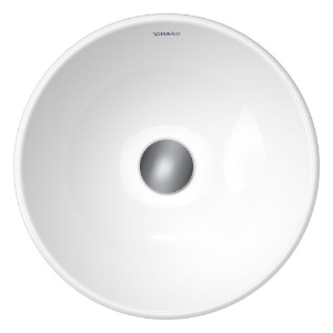 DURAVIT 2371400070 237140 D-Neo Washbowl, Circular Shape, 4.875 in H x 15.75 in W x 15.75 in x L, Above-Counter Mounting, Ceramic, White