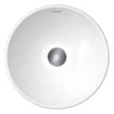 DURAVIT 2371400070 237140 D-Neo Washbowl, Circular Shape, 4.875 in H x 15.75 in W x 15.75 in x L, Above-Counter Mounting, Ceramic, White