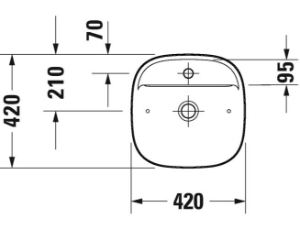 DURAVIT 2374423271 237442 Zencha Washbasin, Round Shape, 5.5 in H x 16.5 in W x 16.5 in L, Ground Mounting, Ceramic, Wondergliss