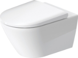DURAVIT 2577092092 257709 Rimless Wall Mount Toilet, D-Neo, 1.28/0.8 gpf Flush Rate, White with HygieneGlaze