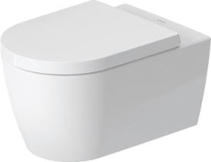 DURAVIT 2579099092 257909 Rimless Wall Mount Toilet With HygieneGlaze, ME by Starck, 1.28/0.8 gpf Flush Rate, White Satin with HygieneGlaze