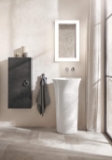 DURAVIT 2703500070 270350 Washbasin, Round Shape, 35.4 in H x 19.88 in W x 19.68 in D, Freestanding Mounting, Ceramic, White High Gloss