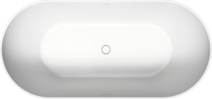 DURAVIT 700525000000090 700525 Duravit No.1 Bathtub, Soaking, Oval Shape, 63 in L x 29-1/2 in W, Center Drain, White