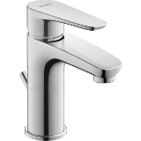 DURAVIT B11010001U10 B.1 Basin Mixer, 5.5 Lpm Flow Rate, 3-3/4 in H Spout, 1 Handles, Pop-Up Drain, 1 Faucet Holes, Polished Chrome