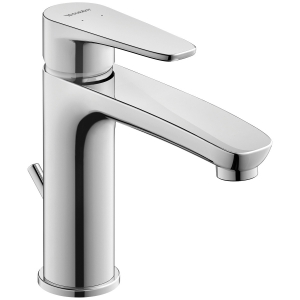 DURAVIT B11020001U10 B.1 Basin Mixer, 5.3 Lpm Flow Rate, 4-3/8 in H Spout, 1 Handle, Pop-Up Drain, 1 Faucet Hole, Polished Chrome