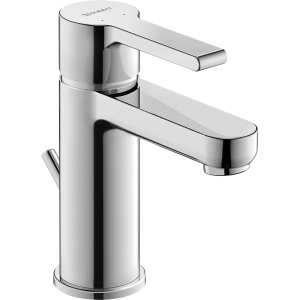 DURAVIT B21010001U10 B.2 Basin Mixer, 4.2 Lpm Flow Rate, 3-5/8 in H Spout, 1 Handle, Pop-Up Drain, 1 Faucet Hole, Polished Chrome