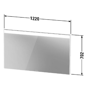 DURAVIT BR7024035356000 BR7024 Brioso Lighting Mirror, Rectangle Shape, 48 in L x 1.375 in W, LED Lamp, Oak Terra