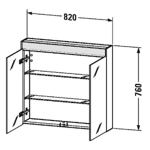 DURAVIT BR7102016166000 BR71020 Brioso Medicine Cabinet, 32.25 OAL x 5.875 in OAW x 29.875 in OAH, Black Oak