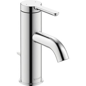 DURAVIT C11010001U10 C.1 Basin Mixer, 5 Lpm Flow Rate, 2-5/8 in H Spout, 1 Handle, Pop-Up Drain, 1 Faucet Hole, Polished Chrome