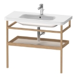 DURAVIT DS988309176 DS9883 DuraStyle Towel rail with shelf, 37 in L x 17.125 in THK, Floor Standing Mounting, European Oak