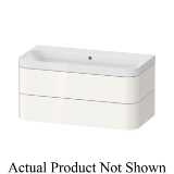 DURAVIT HP4348N2222 Happy D.2 Plus C-Shaped Furniture Washbasin With Vanity Unit, 18-1/2 in OAH x 38-1/2 in OAW x 19-3/8 in OAD, Wall Mount