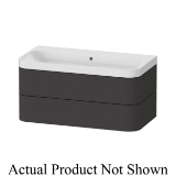 DURAVIT HP4348N8080 Happy D.2 Plus C-Shaped Furniture Washbasin With Vanity Unit, 18-1/2 in OAH x 38-1/2 in OAW x 19-3/8 in OAD, Wall Mount