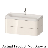 DURAVIT HP4348O2222 Happy D.2 Plus C-Shaped Furniture Washbasin With Vanity Unit, 18-1/2 in OAH x 38-1/2 in OAW x 19-3/8 in OAD, Wall Mount